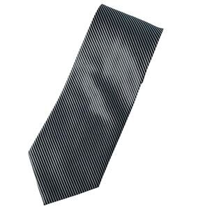 WE Men Microfiber Tie Black White Mini Stripe